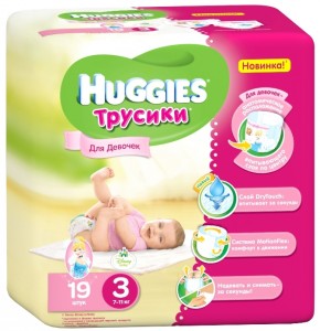 Одноразовые трусики-подгузники Huggies Annapurna 3 для девочек 7-11кг 19 шт
