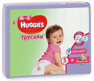 Одноразовые трусики-подгузники Huggies Annapurna 5 для девочек 32шт