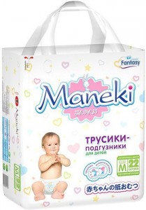 Одноразовые трусики-подгузники Maneki Fantasy 6-11 кг 22 шт BD1262