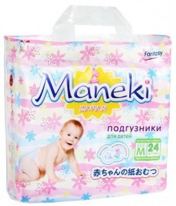 Одноразовые подгузники Maneki Fantasy 6-11 кг 24 шт BD1224