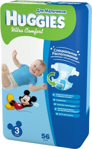 Подгузники Huggies Ultra Comfort Jumbo Pack 5-9 кг 56 шт для мальчиков