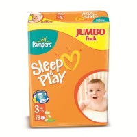 Одноразовые подгузники Pampers Sleep and Play Midi 4-9 кг 78 шт 203520