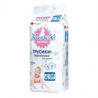 Одноразовые трусики-подгузники Maneki Fantasy 12 кг 38 шт BD982