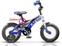 Детский велосипед для мальчиков Stels Pilot 170 12 Blue white  дефект - скол краски на раме , ржавчина
