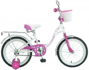 Детский велосипед для девочек Novatrack Butterfly 16 (2016) White pink