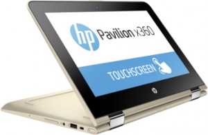 Ноутбук-трансформер HP Pavilion x360 11-u014ur (Pent N3710 1.6Ghz/11.6/4Gb/500Gb/HD Graphics 405/W 10 Home/Gold) 1HF62EA