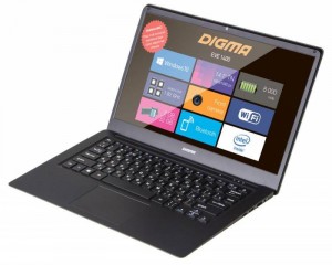 Ноутбук Digma EVE 1400 (x5 z8350 1.9Ghz/14.1/2Gb/SSD32Gb/HD Graphics 400/W10HML64/Black silver) ET1106EW