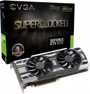 Видеокарта EVGA GeForce GTX 1070 1594Mhz PCI-E 3.0 8192Mb 8008Mhz 256 bit DVI HDMI HDCP (08G-P4-6173-KR)