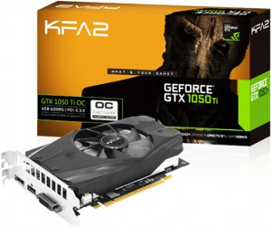 Видеокарта KFA2 GeForce GTX 1050 Ti 1303Mhz PCI-E 3.0 4096Mb 7008Mhz 128 bit DVI HDMI DP (50IQH8DSN8OK)