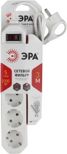 Сетевой фильтр Эра USF-5es-3m-W White