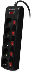 Сетевой фильтр Sven SF-05PL 1.8 Black