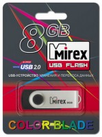 Флешка USB 2.0 Mirex Swivel Rubber 8Gb Black
