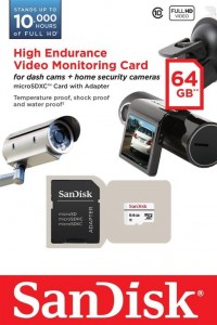 Карта памяти SanDisk microSDXC 64Gb class 10 High Endurance SDSDQQ-064G-G46A + adapter
