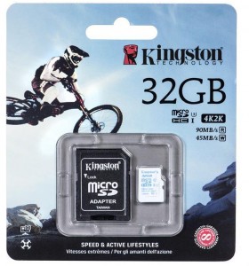 Карта памяти Kingston microSDHC 32Gb class 10 SDCAC + adapter