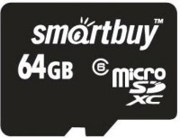 Карта памяти SmartBuy microSDXC Class 10 64GB + SD adapter