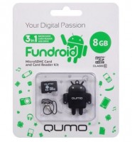 Карта памяти Qumo MicroSDHC 32Gb Class10 + Fundroid USB Card Reader Black