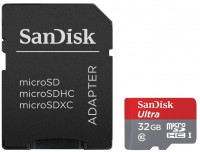 Карта памяти SanDisk SDSQUNC-032G-GN6MA Ultra microSDHC Class 10 UHS-I  32GB+SD adapter
