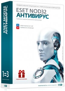 Антивирусы Eset NOD32  Box на 3 ПК 1год базовый / 20 мес продление