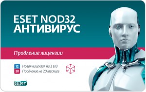 Антивирусы Eset NOD32 Card на 3 ПК 1год базовый / 20 мес продление NOD32-ENA-2012RN(CARD)-1-1