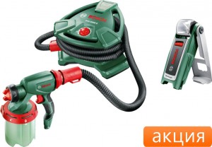 Краскопульт Bosch PFS 3000-2 0603207100 + Фонарь Bosch WorkLight
