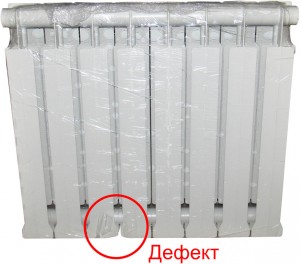 Биметаллический  радиатор Global Style Extra 500 8 секций дефект