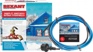 Термокабель для обогрева труб Rexant 15MSR-PB 2м/30Вт
