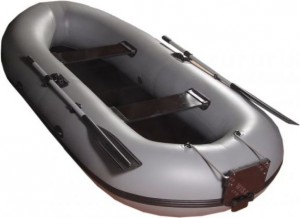 Моторно-гребная надувная лодка Аквамаран Luxe Boat ЛБ270Т серая