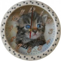 Настенные часы Вега  П1-755/7-38 Котенок с голубыми глазами