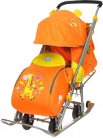 Санки-коляска Nika НД7 Жираф Orange