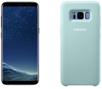 Смартфон Samsung Galaxy S8 64Gb Black diamond + чехол G950 SiliconeCover Blue