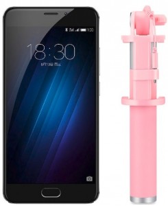 Смартфон Meizu U20 16Gb Black + монопод MZU-Pod Pink
