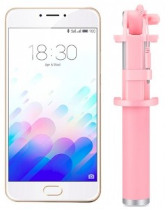 Смартфон Meizu M3 Note 16Gb Gold white + монопод MZU-Pod Pink