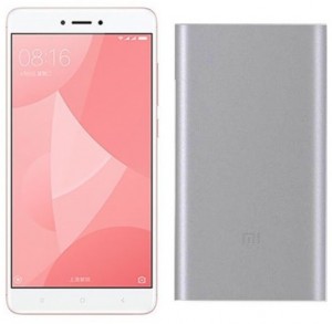 Смартфон Xiaomi Redmi Note 4X 32Gb Pink + Xiaomi Mi Power Bank 2 Slim 10000mAh Silver