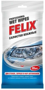 Средство для чистки стекол Felix Салфетки влажные 20 шт