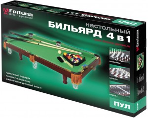 Мини-бильярд Fortuna Billiard Equipment 07736 4 в 1 Пул 3 фута