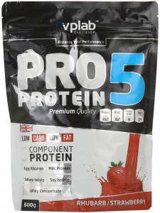 Протеин Vplab VP191077 Pro5 Protein клубника 500 г