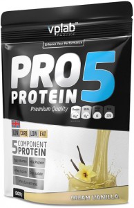 Протеин Vplab VP191075 Pro5 Protein ваниль крем 500 г