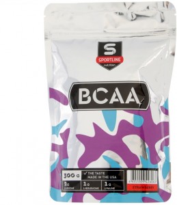 Аминокислотный комплекс SportLine Nutrition BCAA 2:1:1 клубника 300 г