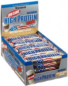 Батончик Weider 32187 40% Low Carb High Protein bar латте-маккьятто 25x50г