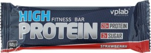 Батончик Vplab VP80714 High Protein Fitness Bar клубника 50 г