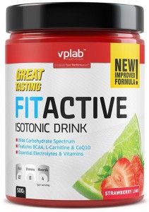 Изотоник Vplab VP55602 FitActive Isotonic Drink клубника-лайм 500 г