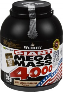Гейнер Weider 32595 Mega Mass 4000 белый шоколад пралине 3 кг
