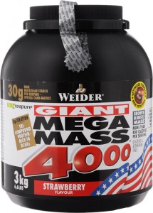 Гейнер Weider 32585 Mega Mass 4000 клубника 3 кг